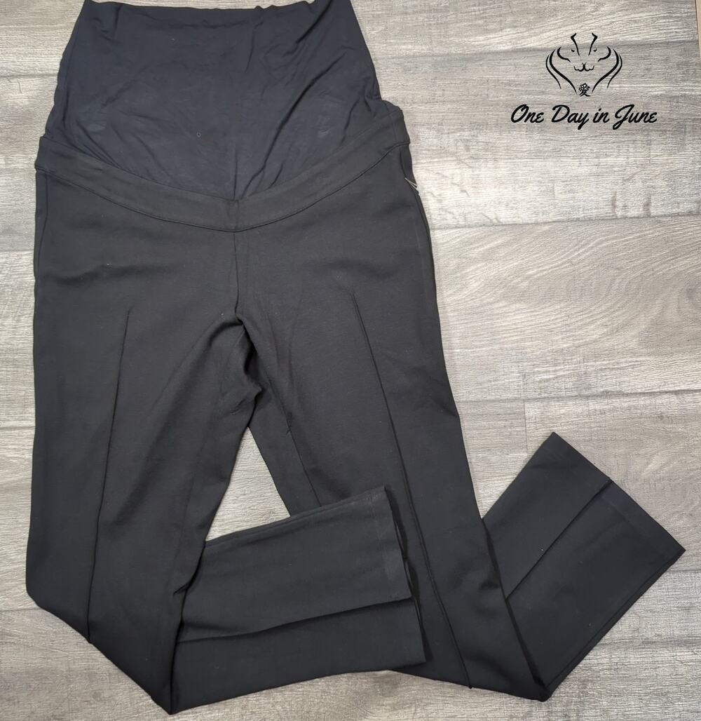 Nom Maternity Straight Leg Ponte Work Pants Black Size L